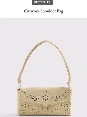 A&F Cutwork Shoulder Bag in Light Beige NWT